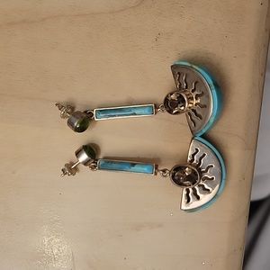 Estate 925 Navajo dangly type earrings